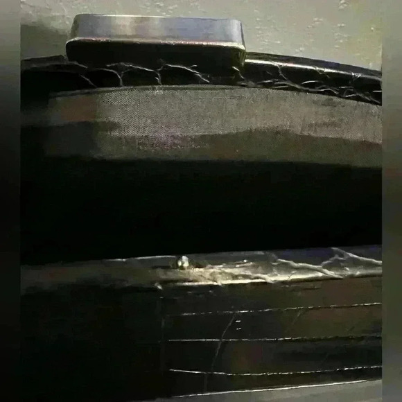 Black croc patent long clutch bag - Picture 7 of 9